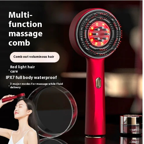 Vibrating Massage Comb with Red Light Therapy